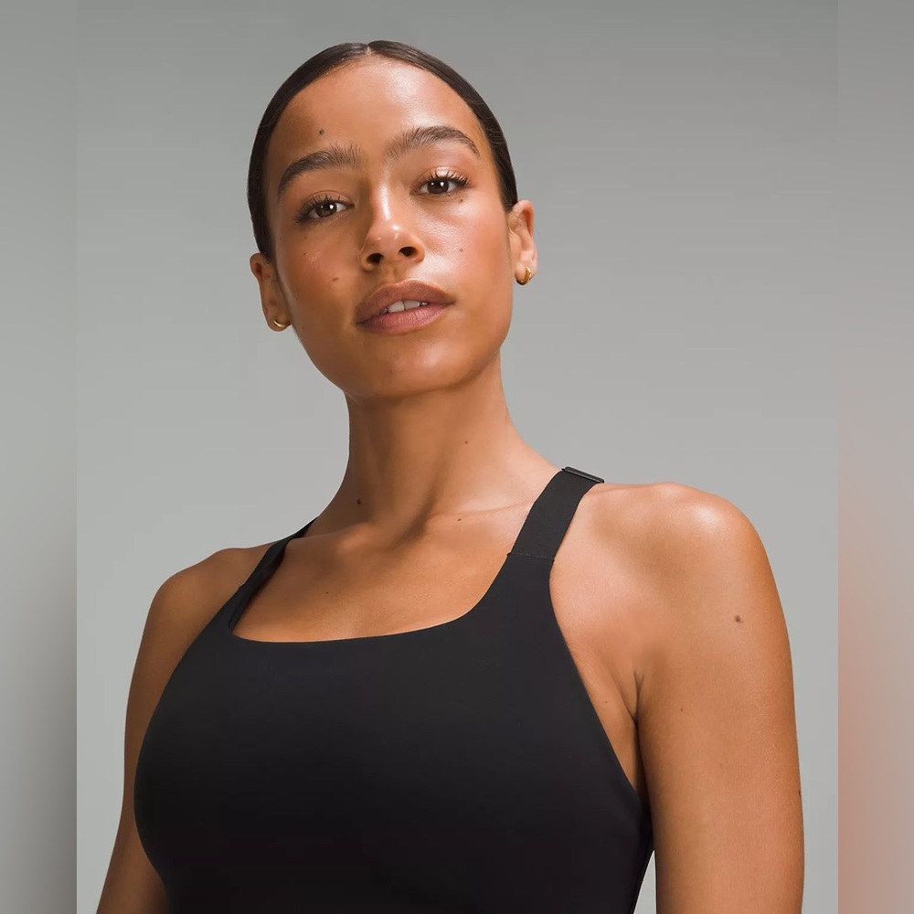 NEW Lululemon Ultralu Square Neck Workout Bra 34 D/DD Black Size 10